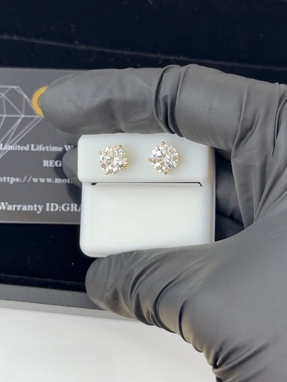 Sterling Silver 8mm Moissanite Stud Earrings 4.0 CTTW